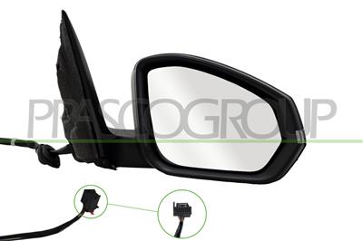 RETROVISORE DESTRO-ELETTRICO-CON PRIMER-TERMICO-CHIUDIBILE-CON FANALE-CONVESSO-8 PINS
