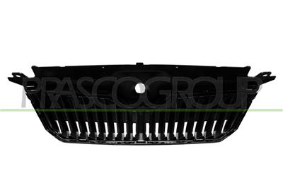 RADIATOR GRILLE-BLACK-GLOSSY-WITH CHROME MOLDINGS-WITH CHROME FRAME