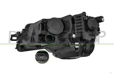PROIETTORE DESTRO H7+H7-ELETTRICO-CON MOTORE-CON LUCE DIURNA-SENZA FENDINEBBIA-LED-VERSIONE VARROC 