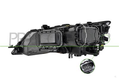 HEADLAMP RIGHT H7+H7 ELECTRIC-WITH MOTOR-BLACK
