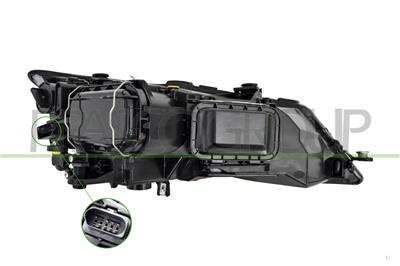 HEADLAMP LEFT H7+H7 ELECTRIC-WITH MOTOR-BLACK