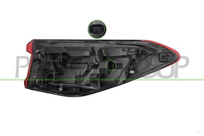 RUECKLEUCHTE LINKS-AUSSEN-MIT FASSUNG-LED MOD. KOMBI-VARROC TYP