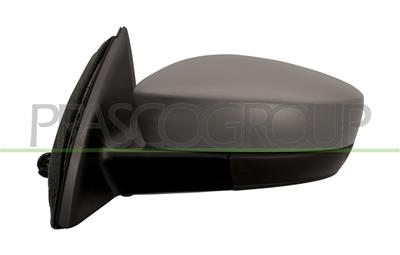 DOOR MIRROR LEFT-CABLE-PRIMED-CONVEX-CHROME