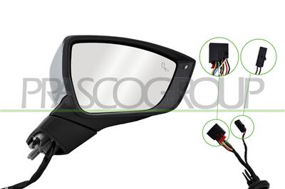RETROVISORE DESTRO-ELETTRICO-CON PRIMER-TERMICO-CHIUDIBILE-CON FANALE-CON LUCE CORTESIA-CON BLIS-CONVESSO-11 PINS