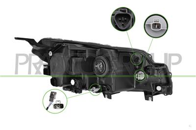 PHARE GAUCHE HB3 ELECTRIQUE AVEC MOTEUR-AVEC FEU DE JOUR-LED