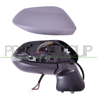 DOOR MIRROR RIGHT-ELECTRIC-HEATED-PRIMED-WITH LAMP-FOLDABLE-WITH BLIS-CONVEX-CHROME-9 PINS
