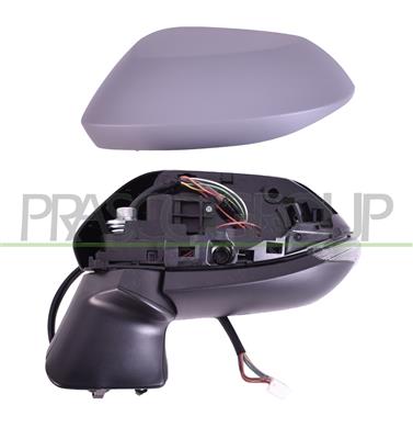 DOOR MIRROR LEFT-ELECTRIC-HEATED-PRIMED-WITH LAMP-FOLDABLE-WITH BLIS-CONVEX-CHROME-9 PINS