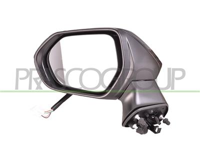 DOOR MIRROR LEFT-ELECTRIC-PRIMED-FOLDABLE-WITH LAMP-CONVEX-7 PINS