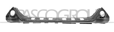 FRONT BUMPER MOLDING-CENTRE-BLACK-GLOSSY-WITH FOG LAMP HOLES