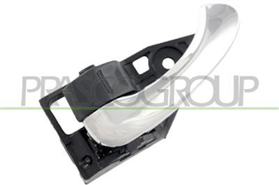 FRONT/REAR DOOR HANDLE LEFT-INNER-WITH CHROME LEVER-BLACK CLOSE BUTTON-BLACK HOUSING