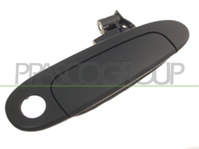 FRONT DOOR HANDLE RIGHT-OUTER-SMOOTH-BLACK-WITH KEY HOLE