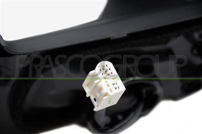 DOOR MIRROR RIGHT-ELECTRIC-HEATED-PRIMED-WITH-GLOSSY BLACK-MOLDING-WITH LAMP-CONVEX/CHROME-7 PINS