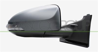 DOOR MIRROR RIGHT-ELECTRIC-PRIMED-HEATED-FOLDABLE-WITH BLACK GLOSSY MOLDING-WITH LAMP-CONVEX-9 PINS