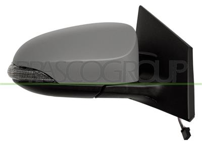 DOOR MIRROR RIGHT-ELECTRIC-PRIMED-HEATED-WITH LAMP-CONVEX-7 PINS