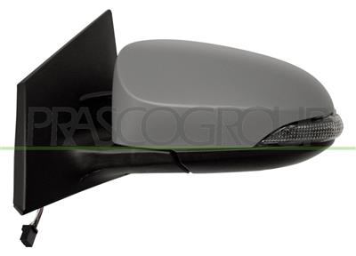 DOOR MIRROR LEFT-ELECTRIC-PRIMED-HEATED-WITH LAMP-CONVEX-7 PINS
