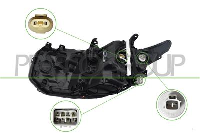 HEADLAMP RIGHT HIR-2 ELECTRIC-WITH MOTOR-WITH DAY RUNNING LIGHT-LED-BLACK