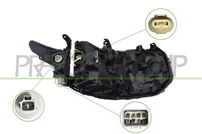 SCHEINWERFER LINKS HIR-2-MIT LWR-MIT MOTOR-MIT TAGFAHRLICHT-LED-SCHWARZ