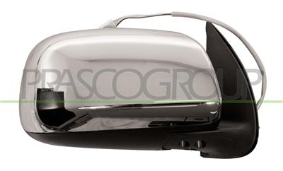 DOOR MIRROR RIGHT-ELECTRIC-BLACK-CONVEX-CHROME-WITH CHROME COVER