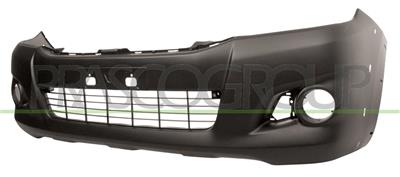 FRONT BUMPER-PRIMED-BLACK-WITH FOG LAMP HOLES-WITH WING EXTENSION HOLES-WITH BUMPER GRILLE-CENTRE