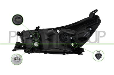 SCHEINWERFER RECHTS H4-MIT LWR-MIT MOTOR-VERCHROMT