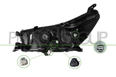 OPTICA DERECHA HB3 ELECTRICA-CON MOTOR-LED-NEGRA