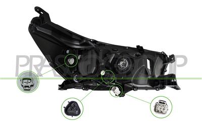 SCHEINWERFER LINKS HB3-MIT LWR-MIT MOTOR-LED-SCHWARZ