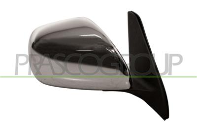 DOOR MIRROR RIGHT-MANUAL-BLACK-CONVEX-CHROME-WITH CHROME COVER MOD. 02 >