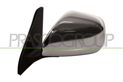 DOOR MIRROR LEFT-MANUAL-BLACK-CONVEX-CHROME-WITH CHROME COVER MOD. 02 >