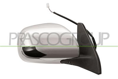 RETROVISORE DESTRO-ELETTRICO-NERO-CHIUDIBILE-CON CALOTTA CROMATA-CONVESSO-5 PINS MOD. 02 >