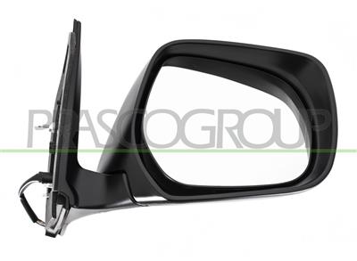 DOOR MIRROR RIGHT-MANUAL BLACK-WITH LAMP-CONVEX-CHROME-WITH CHROME COVER