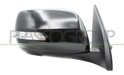 DOOR MIRROR RIGHT-ELECTRIC-BLACK-WITH LAMP-FOLDABLE-CONVEX-CHROME