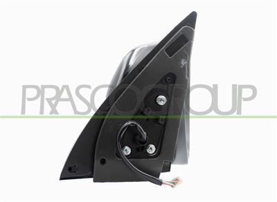 DOOR MIRROR RIGHT-ELECTRIC-BLACK-WITH LAMP-FOLDABLE-CONVEX-CHROME