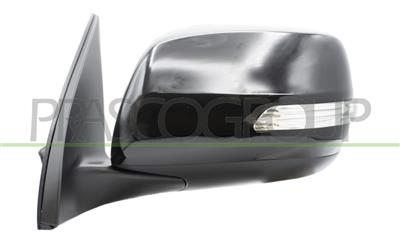 DOOR MIRROR LEFT-ELECTRIC-BLACK-WITH LAMP-FOLDABLE-CONVEX-CHROME