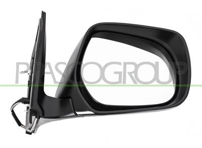 DOOR MIRROR RIGHT-ELECTRIC-BLACK-WITH LAMP-CONVEX-CHROME-WITH CHROME COVER