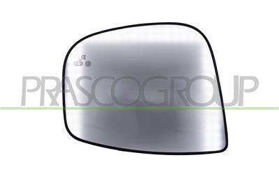 MIRROR GLASS BASE RIGHT-HEATED-CONVEX-CHROME
