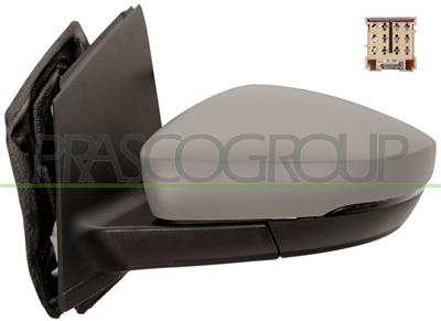 RETROVISEUR GAUCHE-A CABLE-AVEC APPRET-AVEC FEU-ASPHERIQUE-CHROME'-CONNECTEUR CARRE'-2 BROCHES MOD. > 11/09