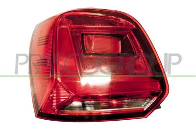 TAIL LAMP LEFT-WITHOUT BULB HOLDER-RED/CLEAR-WITH REAR FOG LAMP