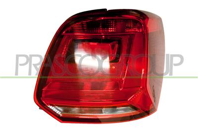 TAIL LAMP RIGHT-WITHOUT BULB HOLDER-RED/CLEAR-BLACK BASE