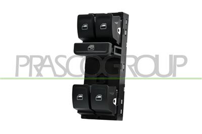 FRONT DOOR LEFT WINDOW REGULATOR PUSH-BOTTON PANEL-BLACK-4 SWITCHES-10 PINS