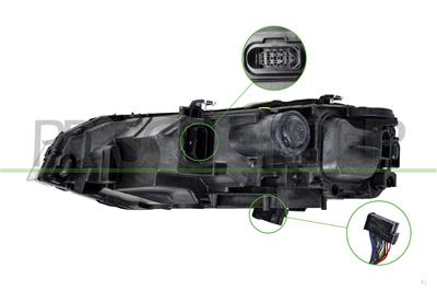 PROIETTORE DESTRO-ELETTRICO-CON MOTORE-SENZA CENTRALINA-BORDO CROMATO-FULL LED-VERSIONE VALEO