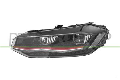 OPTICA IZQUIERDA-ELECTRICA-CON MOTOR-SIN UNIDAD DE CONTROL-CON BORDE ROJO-FULL LED-MONTAJE VALEO MOD. GTI
