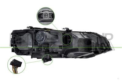 OPTICA IZQUIERDA-ELECTRICA-CON MOTOR-SIN UNIDAD DE CONTROL-CON BORDE ROJO-FULL LED-MONTAJE VALEO MOD. GTI