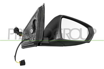 DOOR MIRROR RIGHT-CABLE-BLACK-WITH LAMP-CONVEX-2 PINS