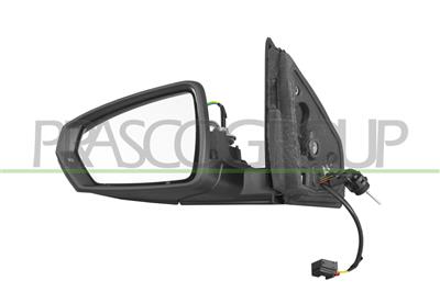 DOOR MIRROR LEFT-CABLE-PRIMED-WITH LAMP-ASPHERICAL-2 PINS