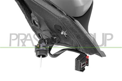 DOOR MIRROR LEFT-CABLE-PRIMED-WITH LAMP-ASPHERICAL-2 PINS