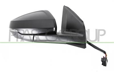 DOOR MIRROR RIGHT-ELECTRIC-BLACK-HEATED-FOLDABLE-WITH LAMP-WITH MEMORY-CONVEX-12 PINS