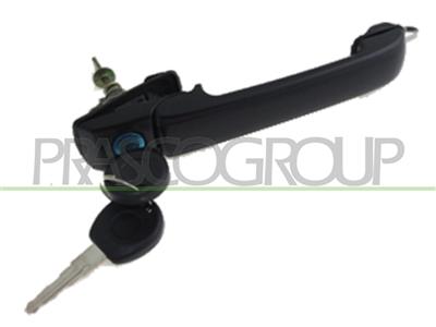 FRONT DOOR HANDLE RIGHT/LEFT-OUTER-BLACK-WITH KEY