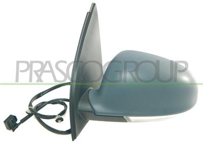 DOOR MIRROR LEFT-ELECTRIC-PRIMED-HEATED-WITH LAMP-ASPHERICAL-6 PINS