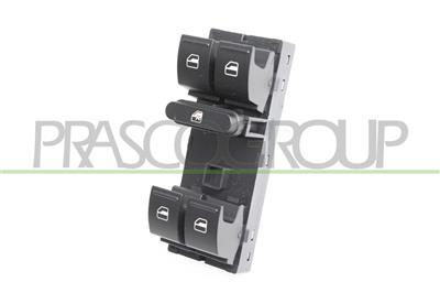 FRONT DOOR LEFT WINDOW REGULATOR PUSH-BUTTON PANEL-BLACK-4 SWITCHES-WITH RED LIGHTS-10 PINS