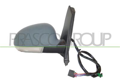 DOOR MIRROR RIGHT-ELECTRIC-HEATED-PRIMED-WITH LAMP